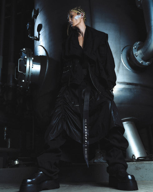 JULIUS 907PAM5 Black / Rust Graft Pants