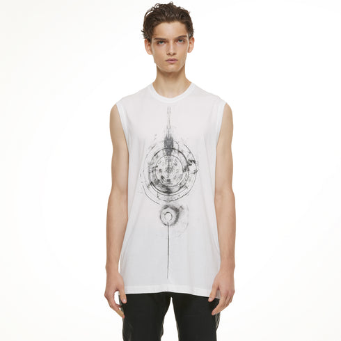 JULIUS 937CPM3 Off White / Mantra Sleeve Less Top