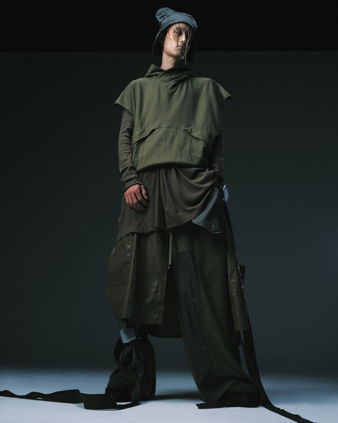 JULIUS 907PAM10 Army Green / Outpost Wide Sweatpants