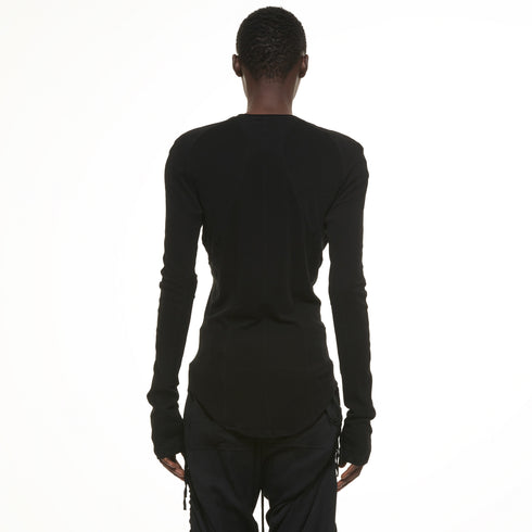 JULIUS 937CUM20 Black / Seamed Skinny Top