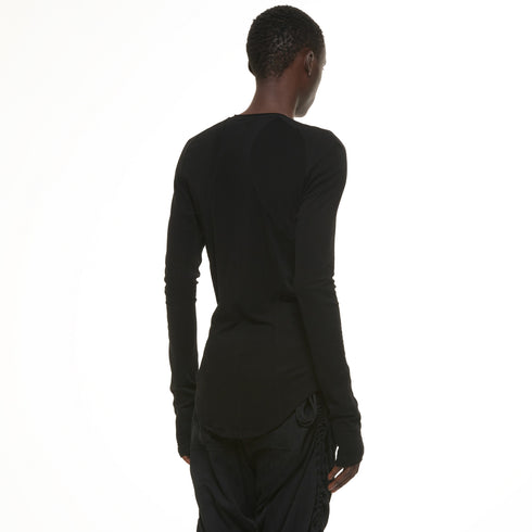 JULIUS 937CUM20 Black / Seamed Skinny Top