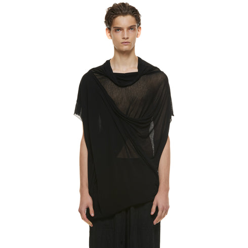 JULIUS 937CUM10 Black / Cowl Neck Drape Top
