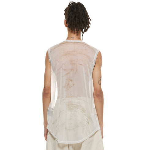 JULIUS 937CUM30-P Off White / Sheer Sleeve Less Top