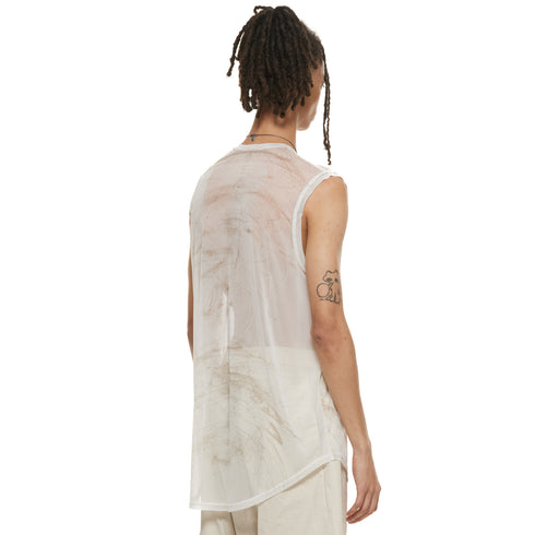 JULIUS 937CUM30-P Off White / Sheer Sleeve Less Top