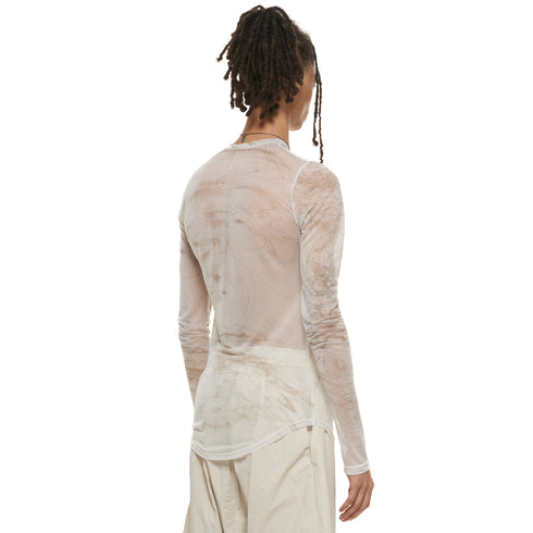 JULIUS 937CUM28-P Off White / Sheer Ls Top