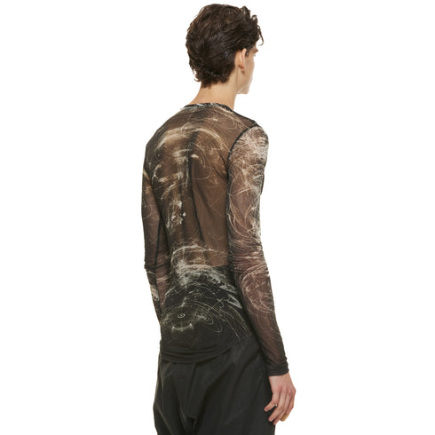 JULIUS 937CUM28-P Black / Sheer Ls Top