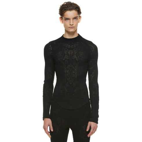 JULIUS 937CUM5 Black / Seamed Skinny Top