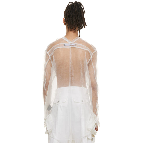 JULIUS 937SHM8 Off White / Slit Neck Shirt