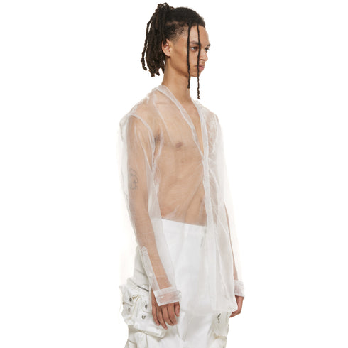 JULIUS 937SHM8 Off White / Slit Neck Shirt