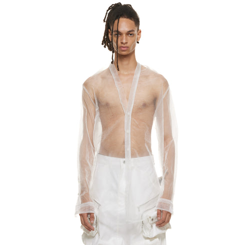 JULIUS 937SHM8 Off White / Slit Neck Shirt