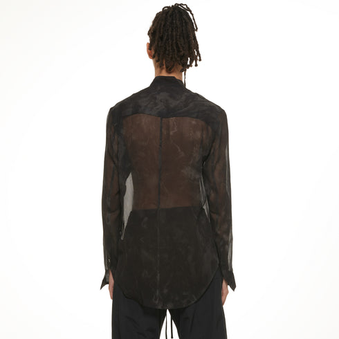 JULIUS 937SHM11 Black / Stand Collar Shirt