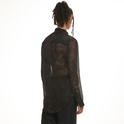 JULIUS 937SHM11 Black / Stand Collar Shirt