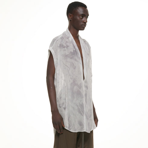 JULIUS 937SHM10 Off White / Slit Neck Shirt
