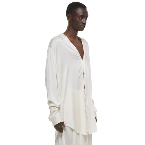 JULIUS 937SHM3 Off White / Slit Neck Shirt