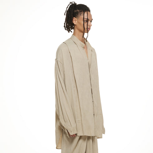 JULIUS 937SHM6 Sand / Tuck Shirt