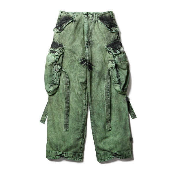 JULIUS 077PAM1 Green / Gasmask Cargo Pants