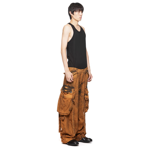 JULIUS 077PAM1 Orange / Gasmask Cargo Pants