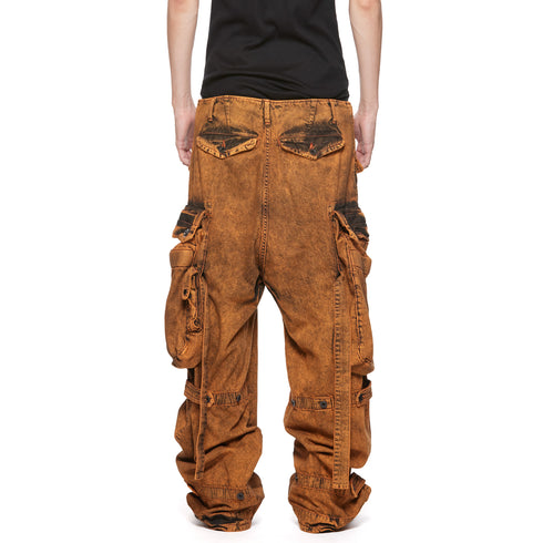 JULIUS 077PAM1 Orange / Gasmask Cargo Pants
