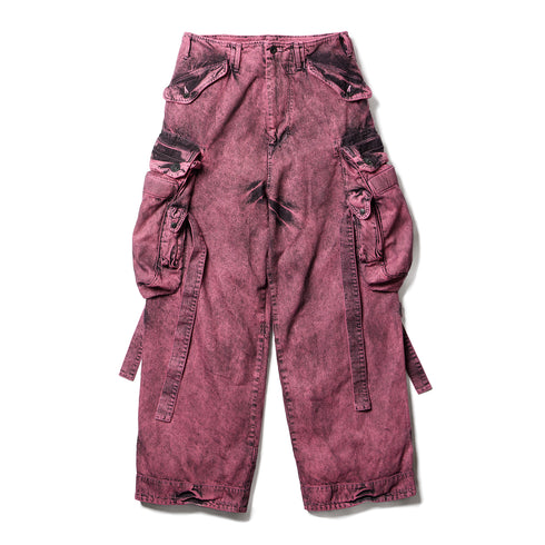 JULIUS 077PAM1 Pink / Gasmask Cargo Pants
