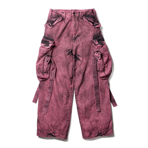 JULIUS 077PAM1 Pink / Gasmask Cargo Pants