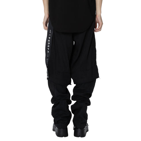 JULIUS 907PAM5 Black / Rust Graft Pants