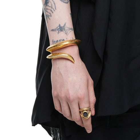 JULIUS 077ACU42-S CRACKED GOLD / Horn Bracelet "Silver 925"