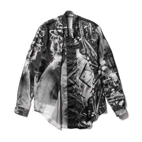 JULIUS 907SHM4-P Black / Glide Tucked Shirt — Residual Form