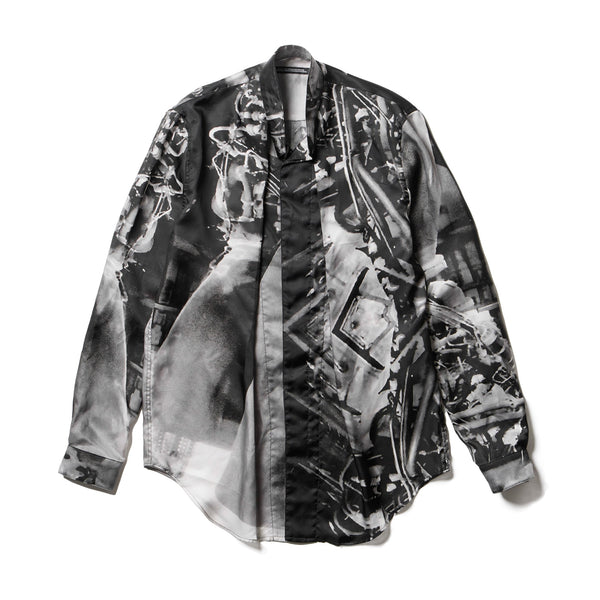 JULIUS 907SHM4-P Black / Glide Tucked Shirt — Residual Form