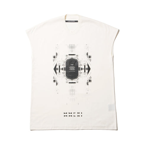 JULIUS 907CPM3 Off White / Europa Graphic Sleeveless T-Shirt