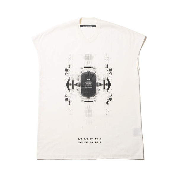 JULIUS 907CPM3 Off White / Europa Graphic Sleeveless T-Shirt