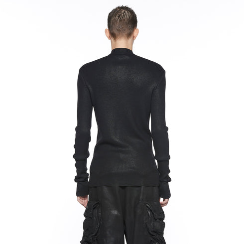 JULIUS 917KNM1-C Black / Skinny Knit Top