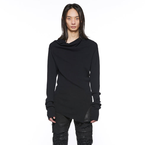 JULIUS 917KNM2 Black / Cowl Neck Knit Top