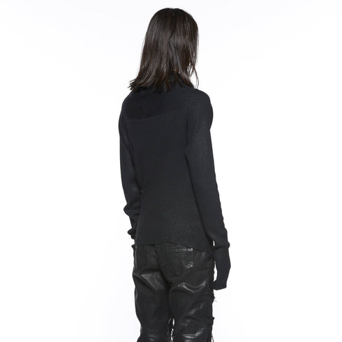 JULIUS 917KNM2-C Black / Cowl Neck Knit Top