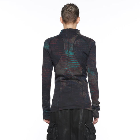 JULIUS 917KNM3 Noise / Digital Noise Skinny Top