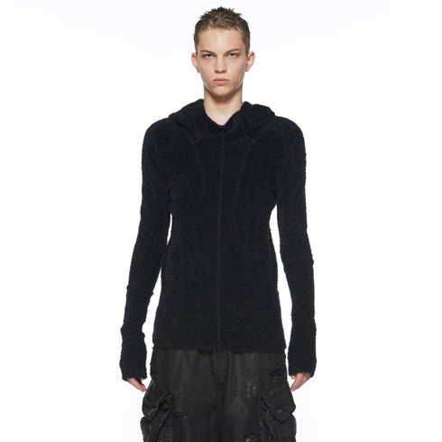 JULIUS 917KNM6 Black / Seamed Skinny Hoodie