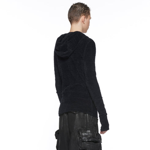 JULIUS 917KNM6 Black / Seamed Skinny Hoodie