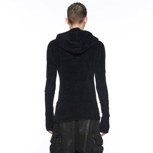 JULIUS 917KNM6 Black / Seamed Skinny Hoodie