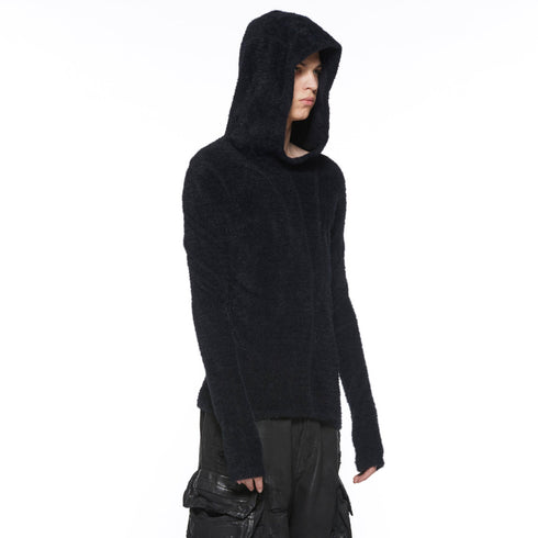 JULIUS 917KNM6 Black / Seamed Skinny Hoodie
