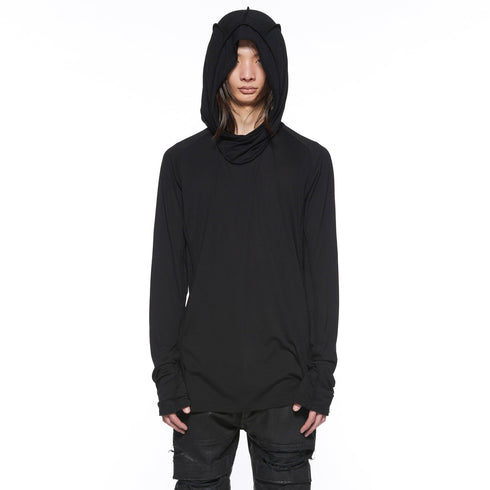 JULIUS 917CUM10 Black / Cowl Hooded Top