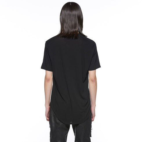JULIUS 917CUM13 Black / Round Hem T-Shirt