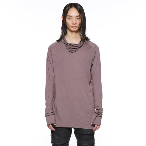 JULIUS 917CUM10 Ash Purple / Cowl Hooded Top