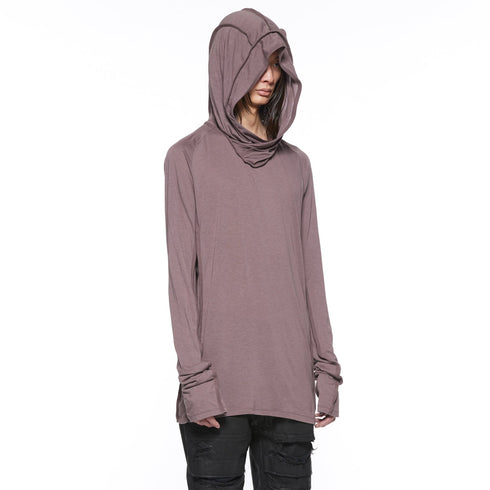 JULIUS 917CUM10 Ash Purple / Cowl Hooded Top
