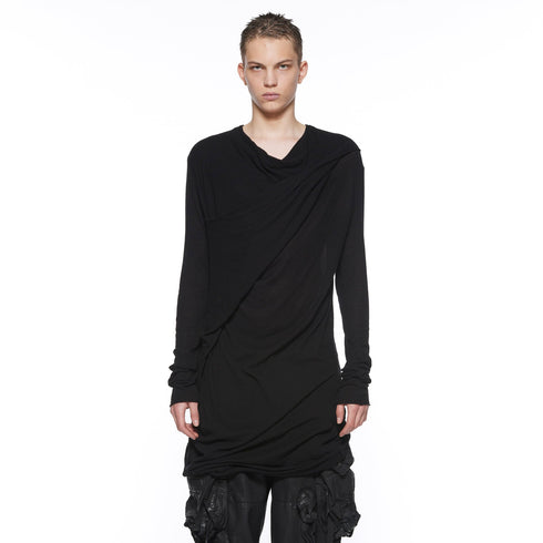JULIUS 917CUM4 Black / Drop Neck Drape Top