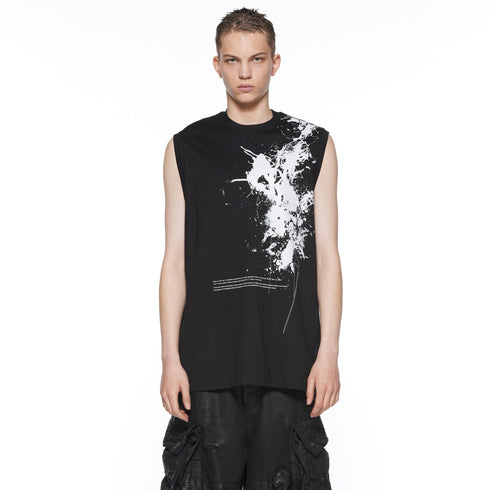 JULIUS 917CPM2 Black / Garden Sleeve Less Top