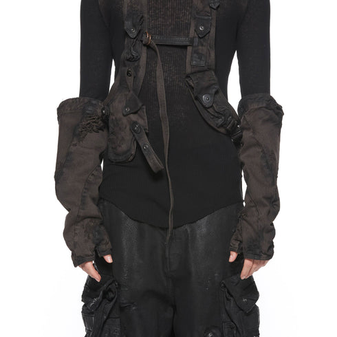 JULIUS 917ACU18-BW Dark Brown / Dimentional Gloves