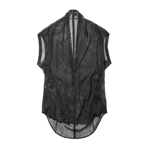 JULIUS 937SHM10 Black / Slit Neck Shirt