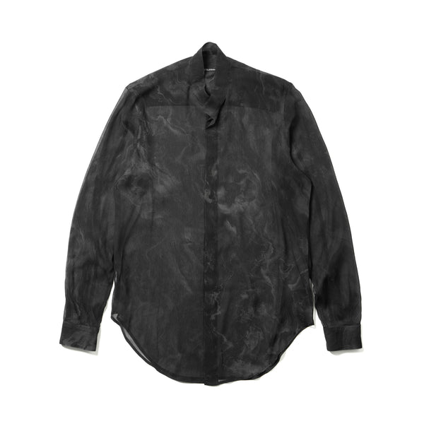 JULIUS 937SHM11 Black / Stand Collar Shirt