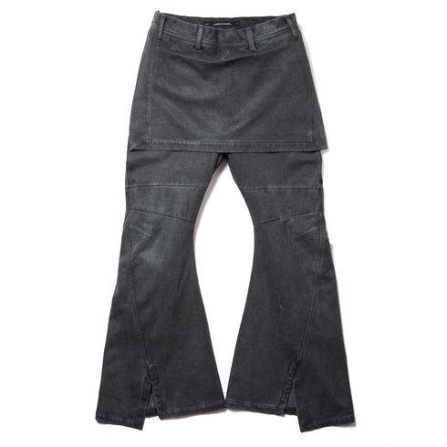 JULIUS 957PAM10-GR Steel / Indirect Flare Pants