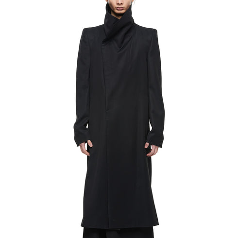 JULIUS 957COM1 Black / Coverd Neck Coat