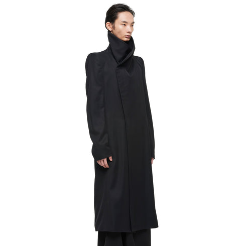 JULIUS 957COM1 Black / Coverd Neck Coat